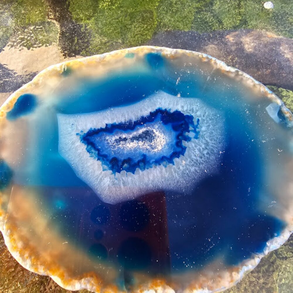 9 Geode Slice Bundle - Blue, Purple, Green - Size variety Small to Large - Picture 3 of 9